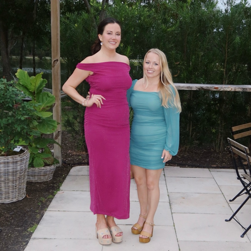 Chyna Dress in Plum Runaway the Label Elegant Off-Shoulder Magenta Dress sparkly - Picture 2 of 5